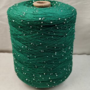 BEAD SEGUIN YARN, 100% хлопок, цвет АР084 изумруд с пайетками