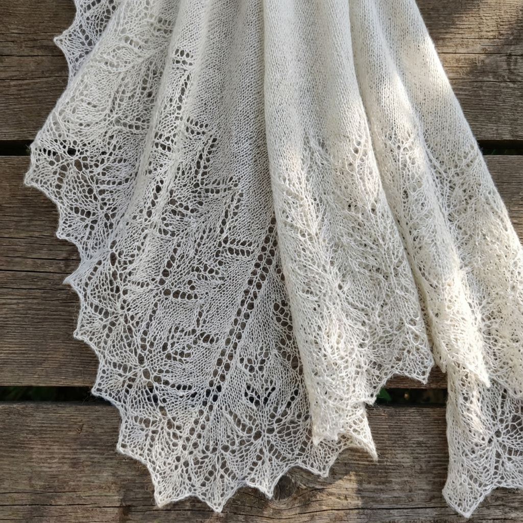шаль из MILLEFILI ANGORA 100 2400м/100г, 100% ангора